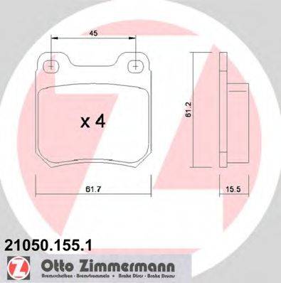 ZIMMERMANN 210501551 Комплект гальмівних колодок, дискове гальмо