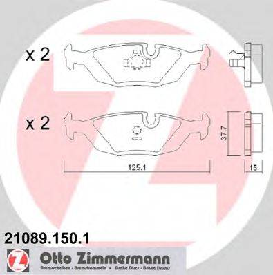 ZIMMERMANN 210891501 Комплект гальмівних колодок, дискове гальмо