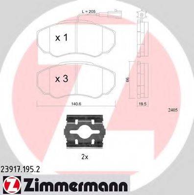 ZIMMERMANN 239171952 Комплект гальмівних колодок, дискове гальмо