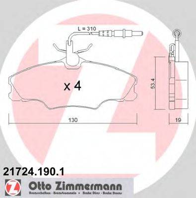ZIMMERMANN 217241901 Комплект гальмівних колодок, дискове гальмо