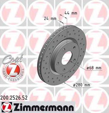 ZIMMERMANN 200252652 гальмівний диск
