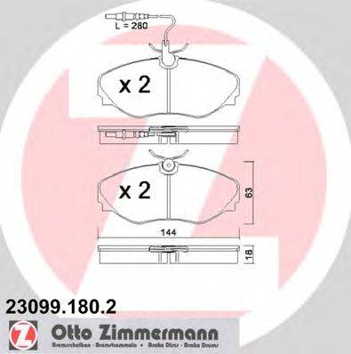 ZIMMERMANN 230991802 Комплект гальмівних колодок, дискове гальмо