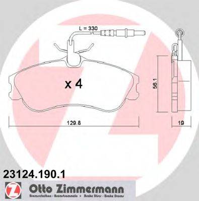 ZIMMERMANN 231241901 Комплект гальмівних колодок, дискове гальмо