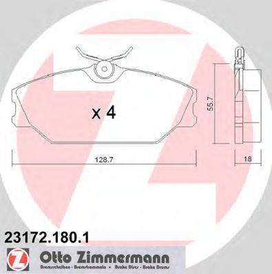 ZIMMERMANN 231721801 Комплект гальмівних колодок, дискове гальмо