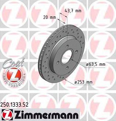 ZIMMERMANN 250133352 гальмівний диск