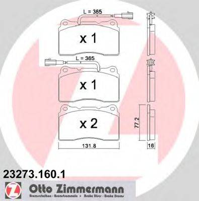 ZIMMERMANN 232731601 Комплект гальмівних колодок, дискове гальмо