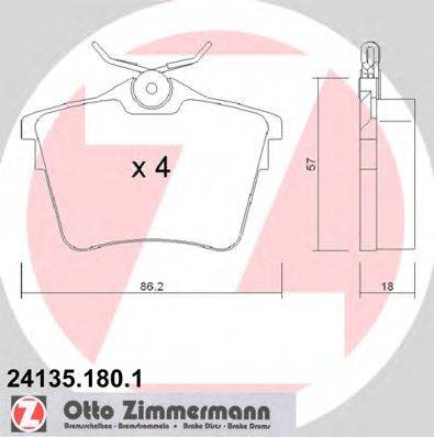 ZIMMERMANN 241351801 Комплект гальмівних колодок, дискове гальмо