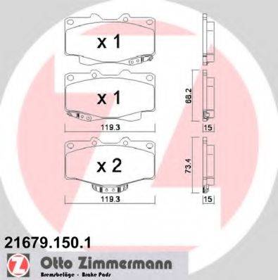 ZIMMERMANN 216791501 Комплект гальмівних колодок, дискове гальмо