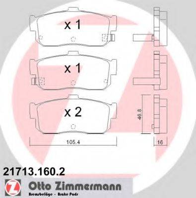 ZIMMERMANN 217131602 Комплект гальмівних колодок, дискове гальмо