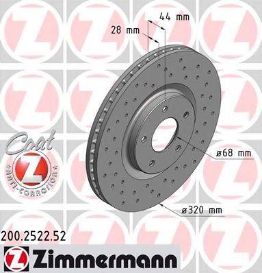 ZIMMERMANN 200252252 гальмівний диск