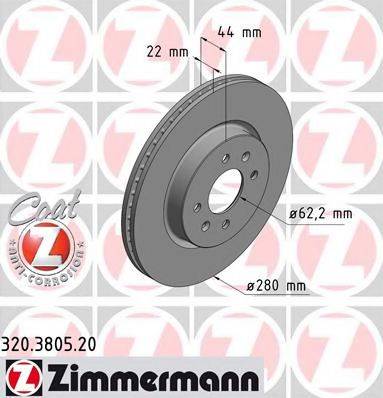 ZIMMERMANN 320380520 гальмівний диск