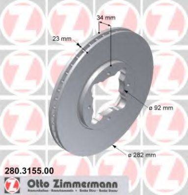ZIMMERMANN 280315500 гальмівний диск