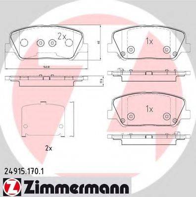 ZIMMERMANN 249151701 Комплект гальмівних колодок, дискове гальмо