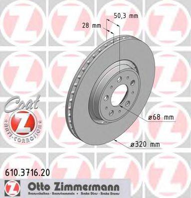 ZIMMERMANN 610371620 гальмівний диск