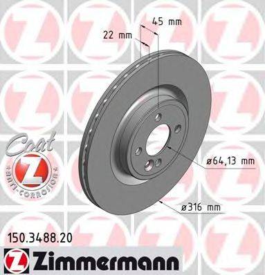 ZIMMERMANN 150348820 гальмівний диск