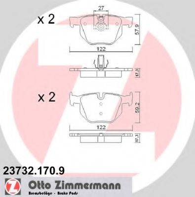ZIMMERMANN 237321709 Комплект гальмівних колодок, дискове гальмо