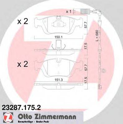 ZIMMERMANN 232871752 Комплект гальмівних колодок, дискове гальмо