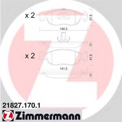 ZIMMERMANN 218271701 Комплект гальмівних колодок, дискове гальмо