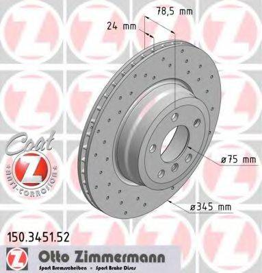 ZIMMERMANN 150345152 гальмівний диск