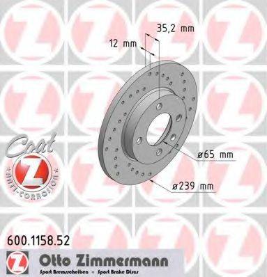 ZIMMERMANN 600115852 гальмівний диск