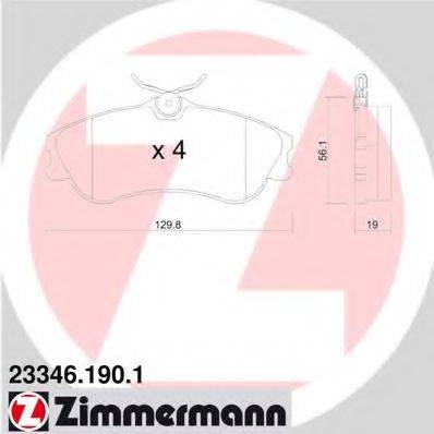 ZIMMERMANN 233461901 Комплект гальмівних колодок, дискове гальмо