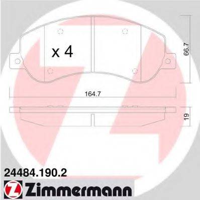 ZIMMERMANN 244841902 Комплект гальмівних колодок, дискове гальмо