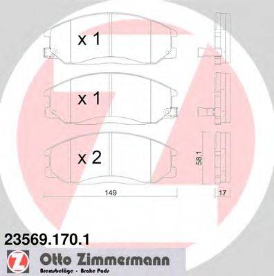 ZIMMERMANN 235691701 Комплект гальмівних колодок, дискове гальмо