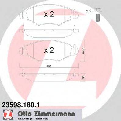 ZIMMERMANN 235981801 Комплект гальмівних колодок, дискове гальмо