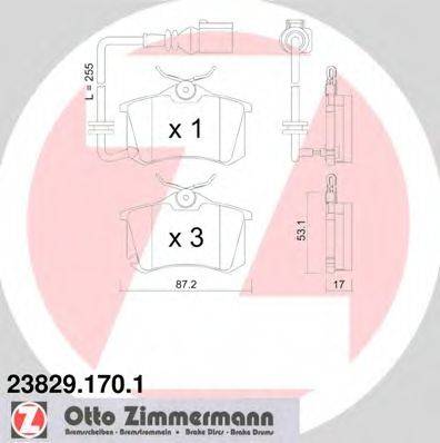 ZIMMERMANN 238291701 Комплект гальмівних колодок, дискове гальмо