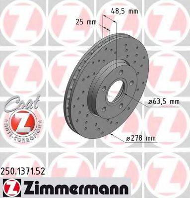 ZIMMERMANN 250137152 гальмівний диск