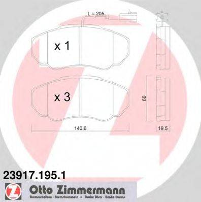 ZIMMERMANN 239171951 Комплект гальмівних колодок, дискове гальмо