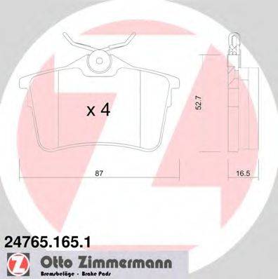 ZIMMERMANN 247651651 Комплект гальмівних колодок, дискове гальмо