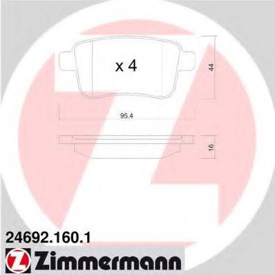 ZIMMERMANN 246921601 Комплект гальмівних колодок, дискове гальмо