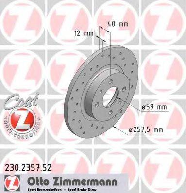 ZIMMERMANN 230235752 гальмівний диск