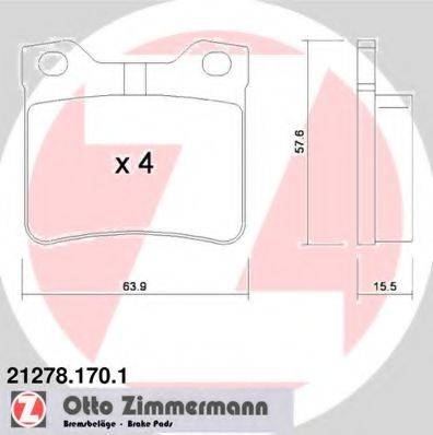 ZIMMERMANN 212781701 Комплект гальмівних колодок, дискове гальмо