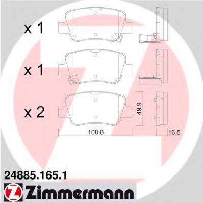 ZIMMERMANN 248851651 Комплект гальмівних колодок, дискове гальмо