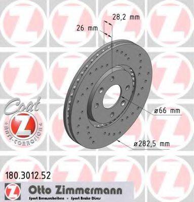 ZIMMERMANN 180301252 гальмівний диск