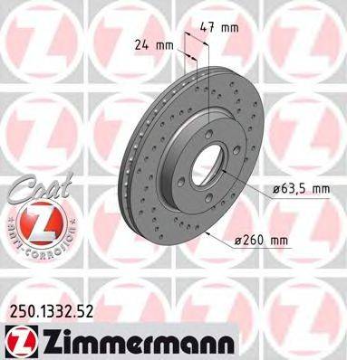 ZIMMERMANN 250133252 гальмівний диск