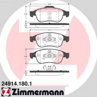 ZIMMERMANN 249141801 Комплект гальмівних колодок, дискове гальмо