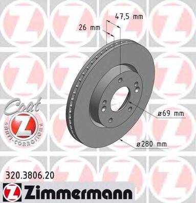 ZIMMERMANN 320380620 гальмівний диск