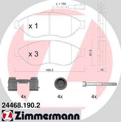 ZIMMERMANN 244681902 Комплект гальмівних колодок, дискове гальмо