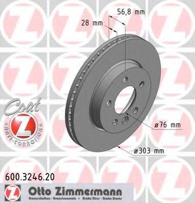 ZIMMERMANN 600324620 гальмівний диск