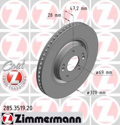ZIMMERMANN 285351920 гальмівний диск