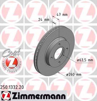 ZIMMERMANN 250133220 гальмівний диск