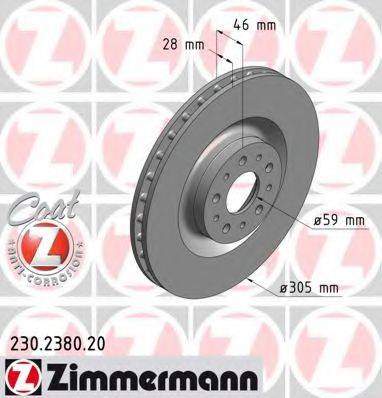 ZIMMERMANN 230238020 гальмівний диск