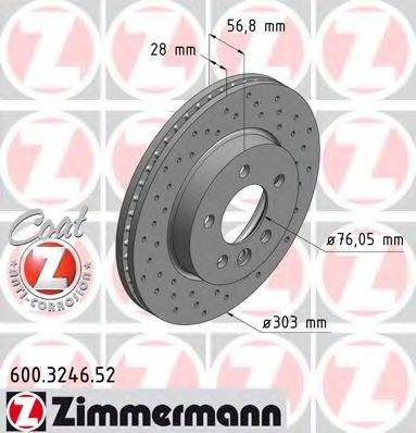 ZIMMERMANN 600324652 гальмівний диск
