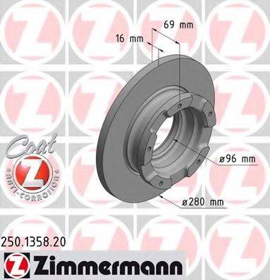 ZIMMERMANN 250135820 гальмівний диск