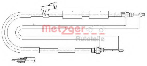 METZGER 170685 Трос, стоянкова гальмівна система