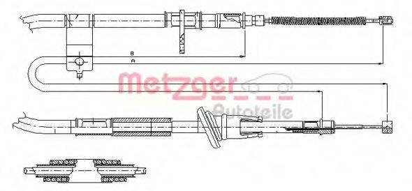 METZGER 172518 Трос, стоянкова гальмівна система