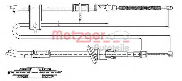 METZGER 172519 Трос, стоянкова гальмівна система